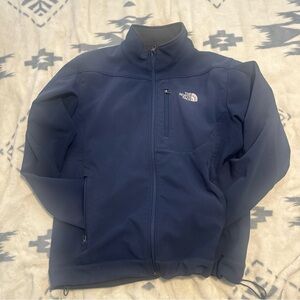 The North Face TNF Apex Softshell Jacket Men's Large Blue Windproof Full Zip